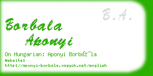 borbala aponyi business card